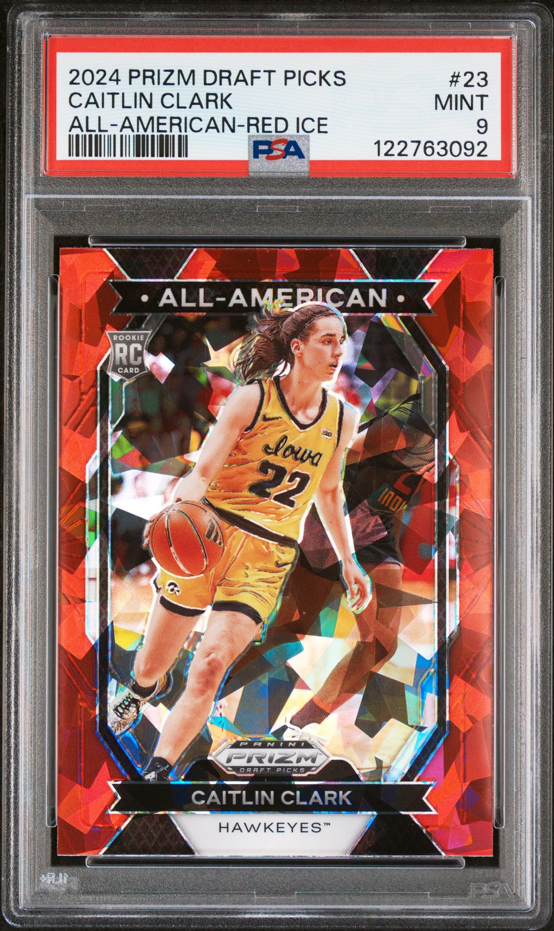 2024 Panini Prizm Draft Picks All-American Caitlin Clark #23 (All-American-Red Ice) Mint 9 front