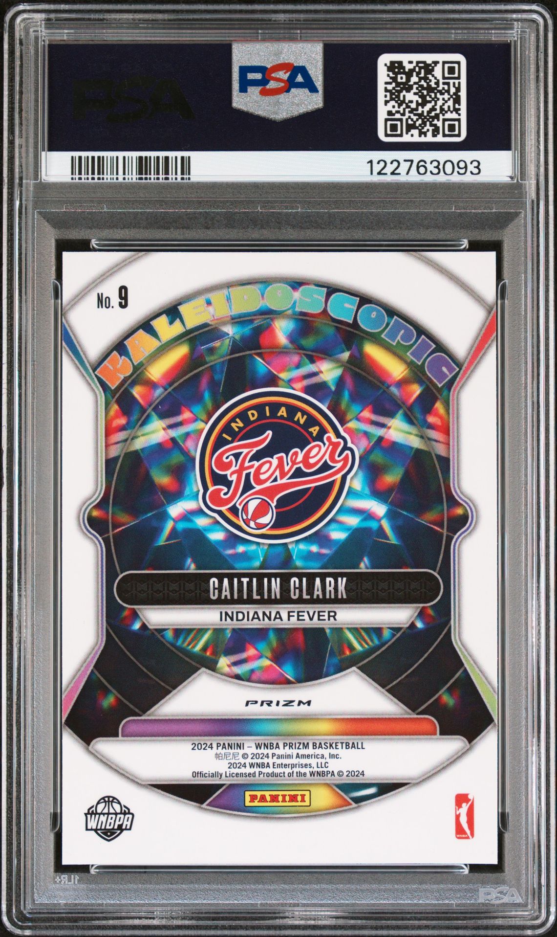 2024 Panini Prizm Wnba Kaleidoscopic Caitlin Clark #9 (Kaleidoscopic-Green Prizm) Mint 9 back