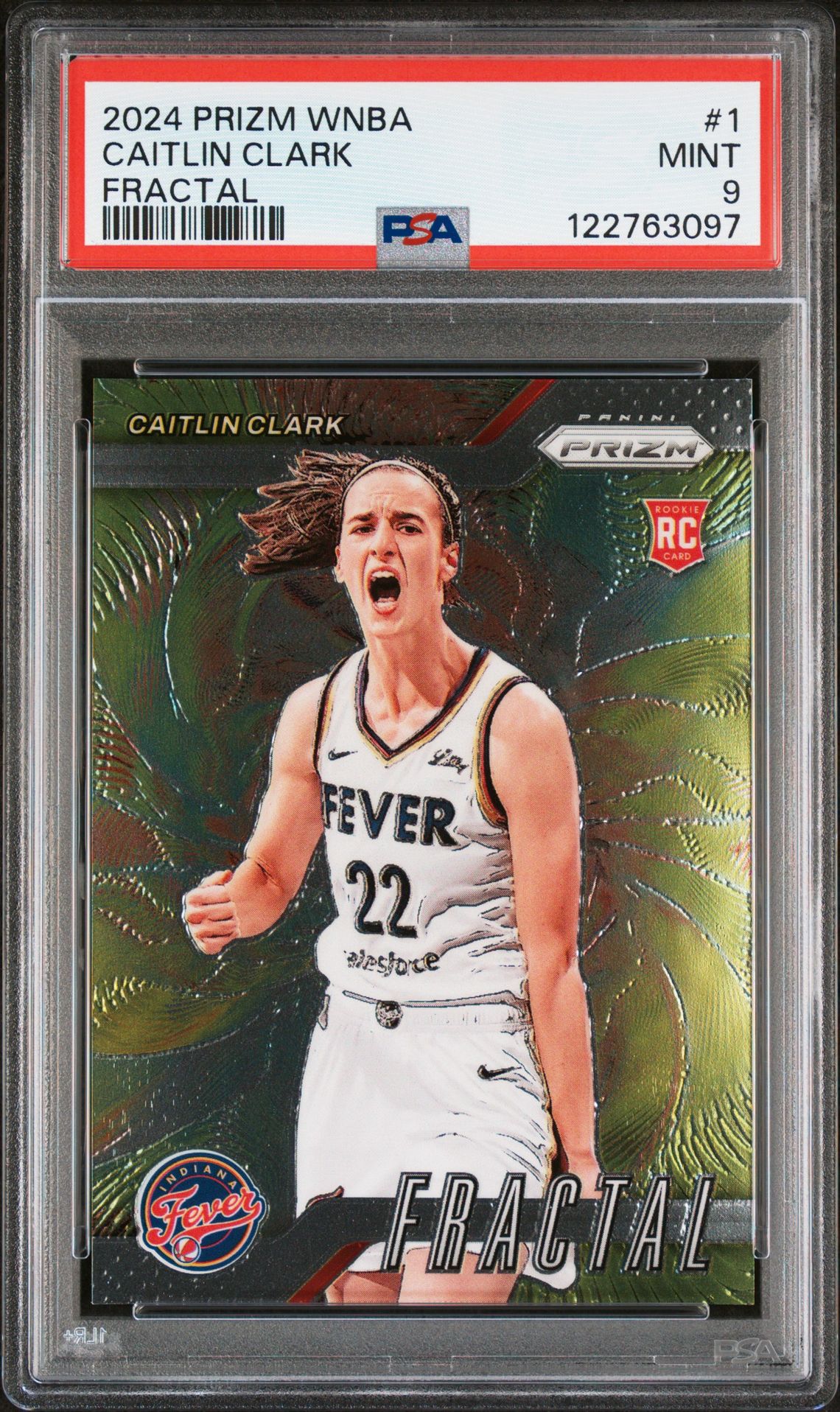 2024 Panini Prizm Wnba Fractal Caitlin Clark #1 Mint 9 front