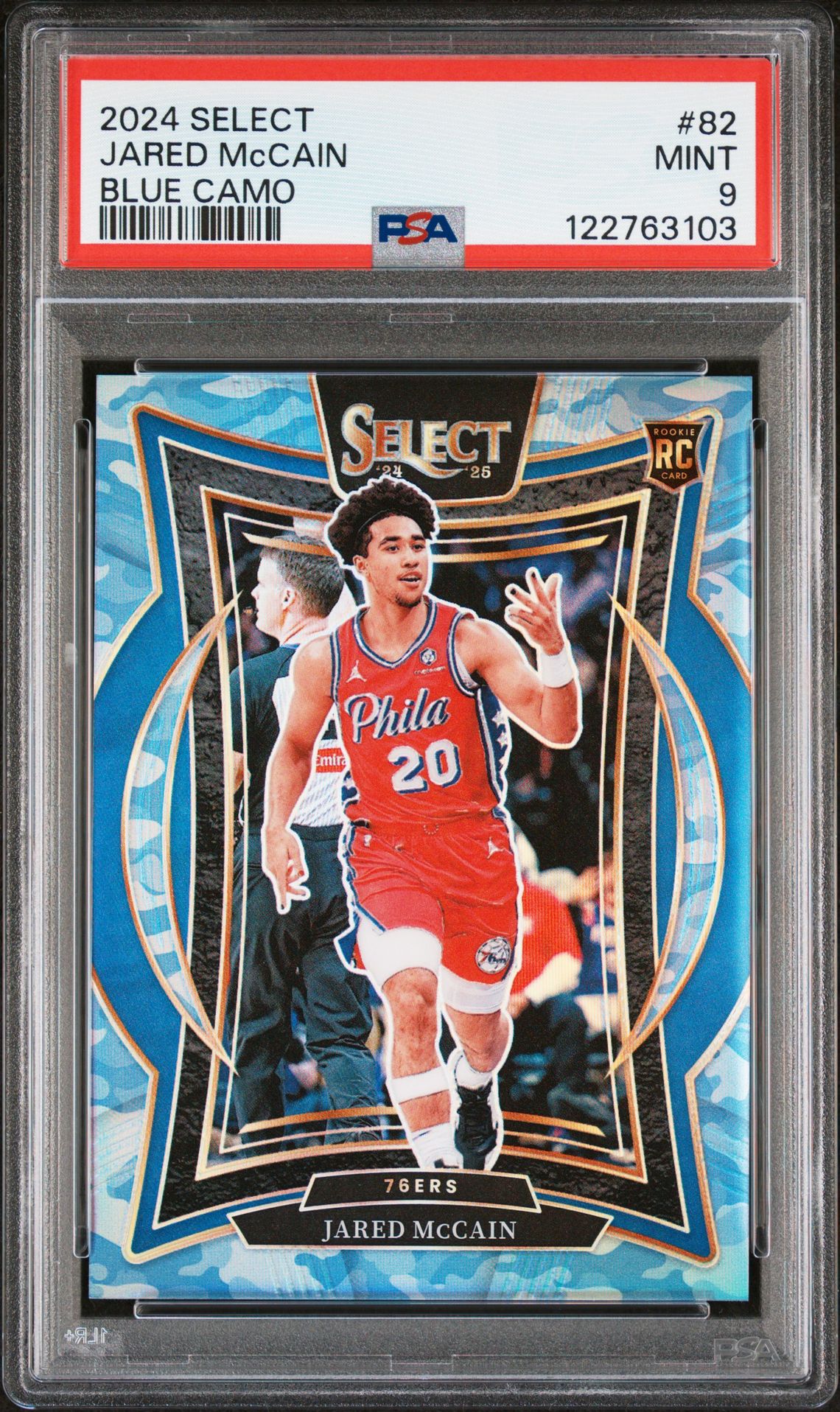 2024 Panini Select Jared Mccain #82 (Blue Camo) Mint 9 front