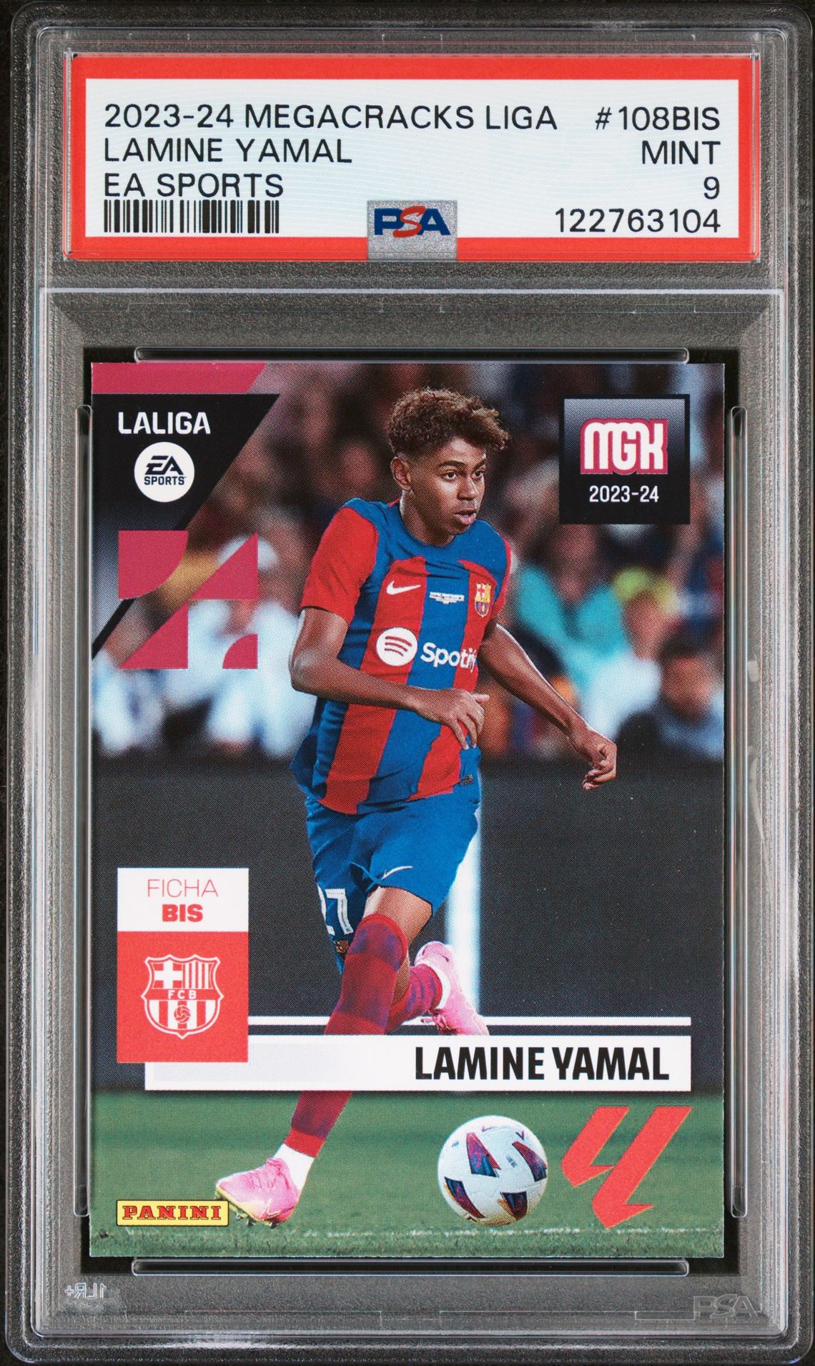 2023-24 Panini Megacracks Laliga Ea Sports Lamine Yamal #108Bis Mint 9 front