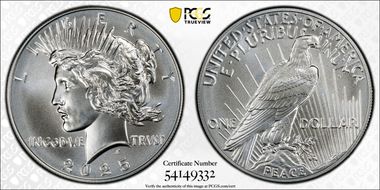 2025 $1 Peace Dollar First Strike MS70