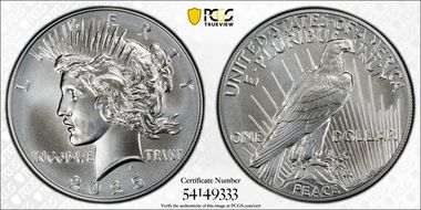2025 $1 Peace Dollar First Strike MS70