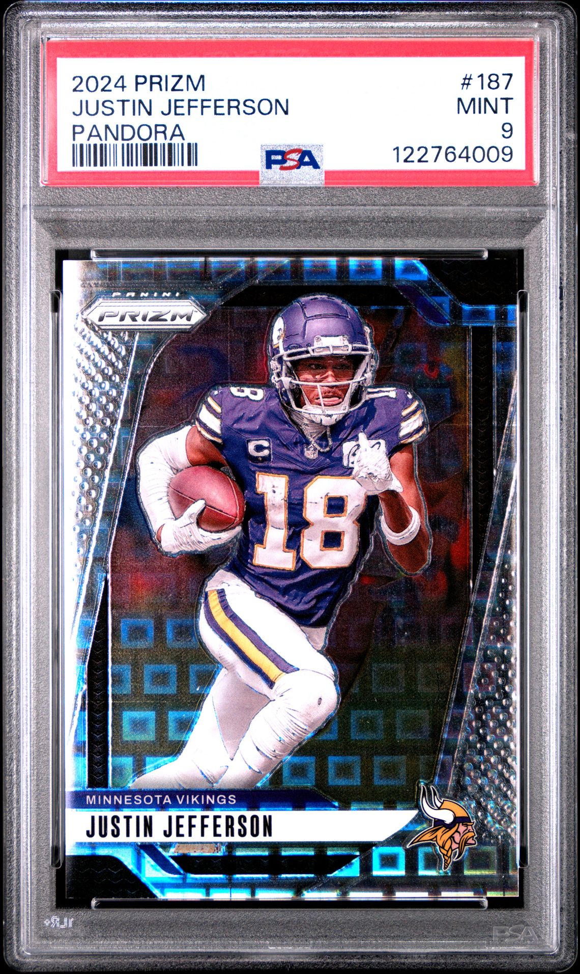 2024 Panini Prizm Justin Jefferson #187 (Pandora) Mint 9 front