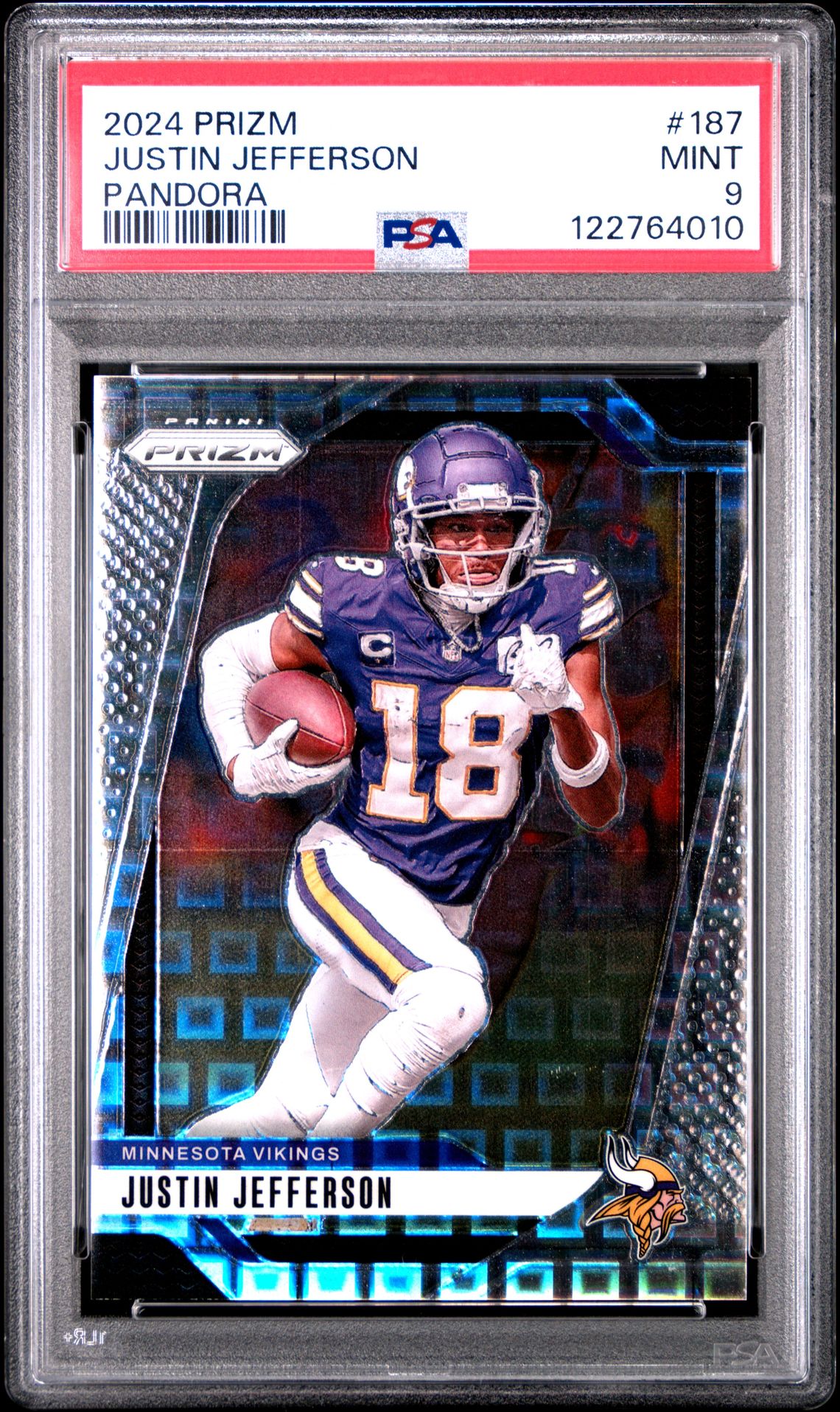 2024 Panini Prizm Justin Jefferson #187 (Pandora) Mint 9 front