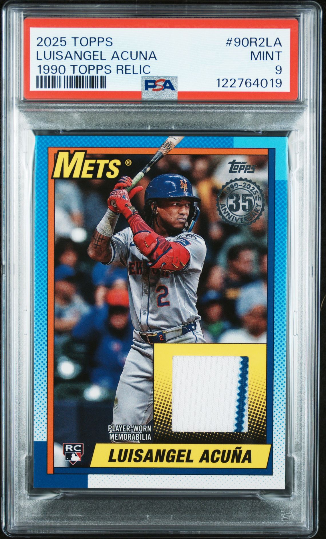 2025 Topps 1990 Topps Baseball Relics Luisangel Acuna #90R2La (Series 2) Mint 9 front