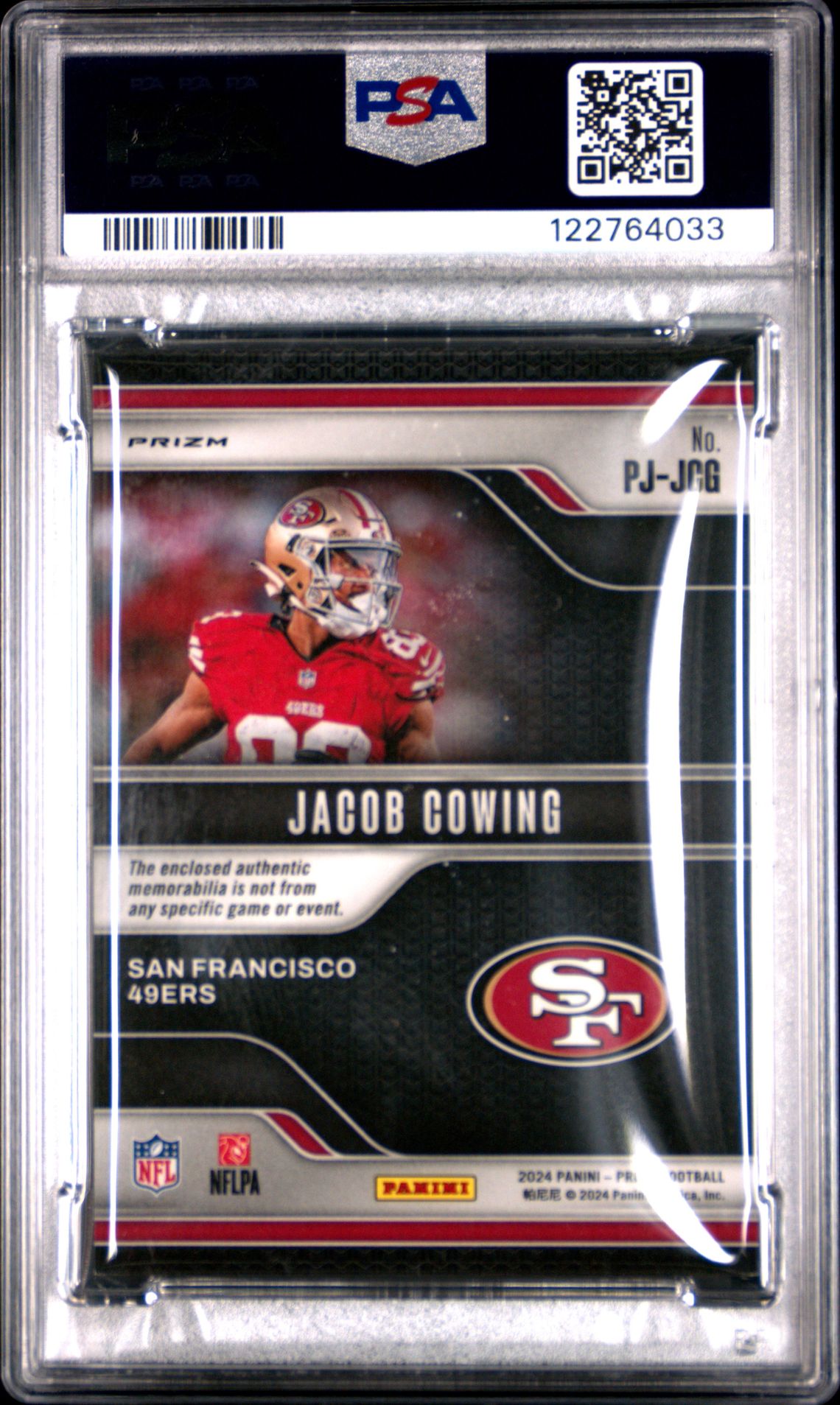 2024 Panini Prizm Premier Jerseys Jacob Cowing #Pjjcg (Premier Jsy-Purple Pulsar) Mint 9 back