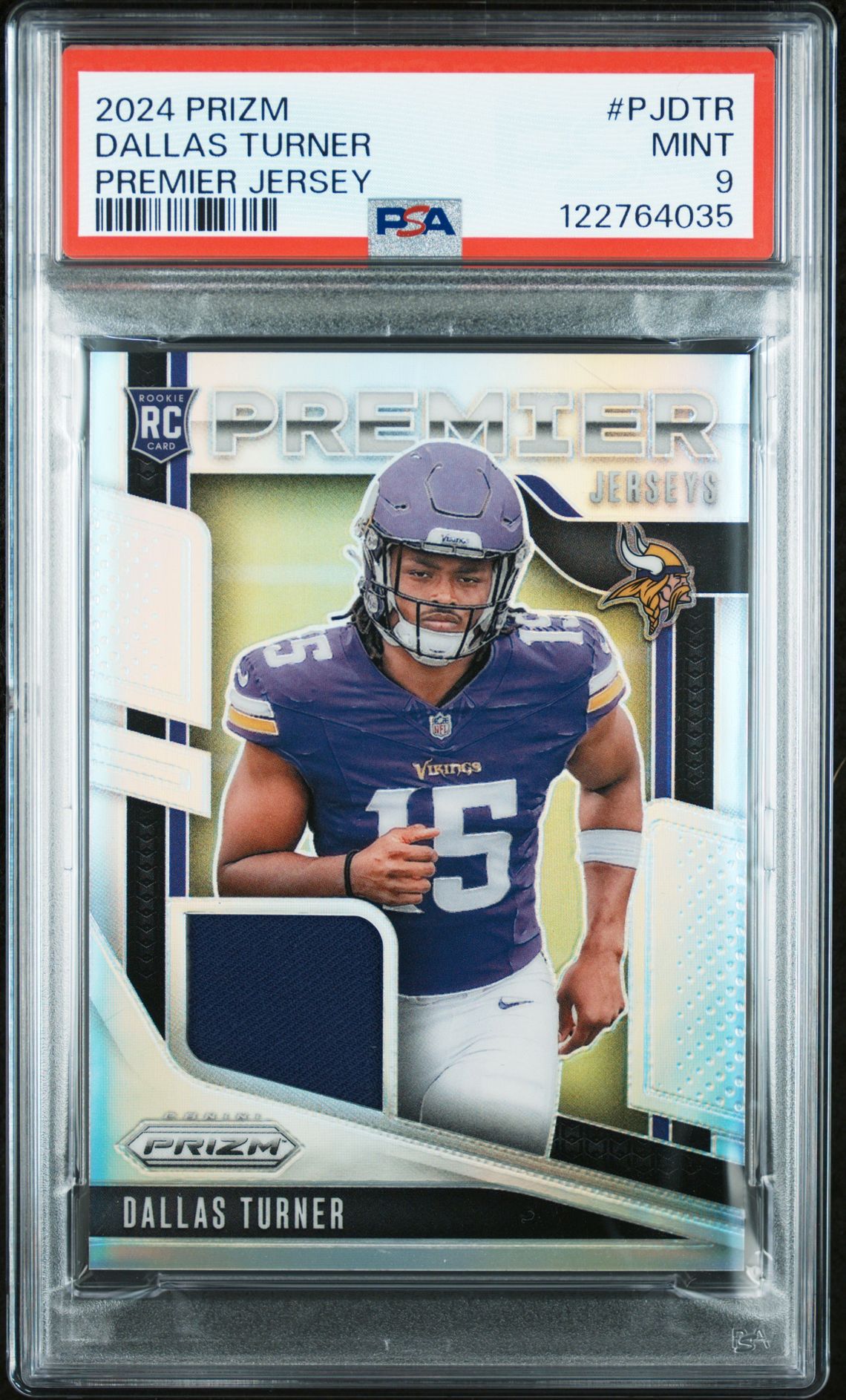 2024 Panini Prizm Premier Jerseys Dallas Turner #Pjdtr Mint 9 front