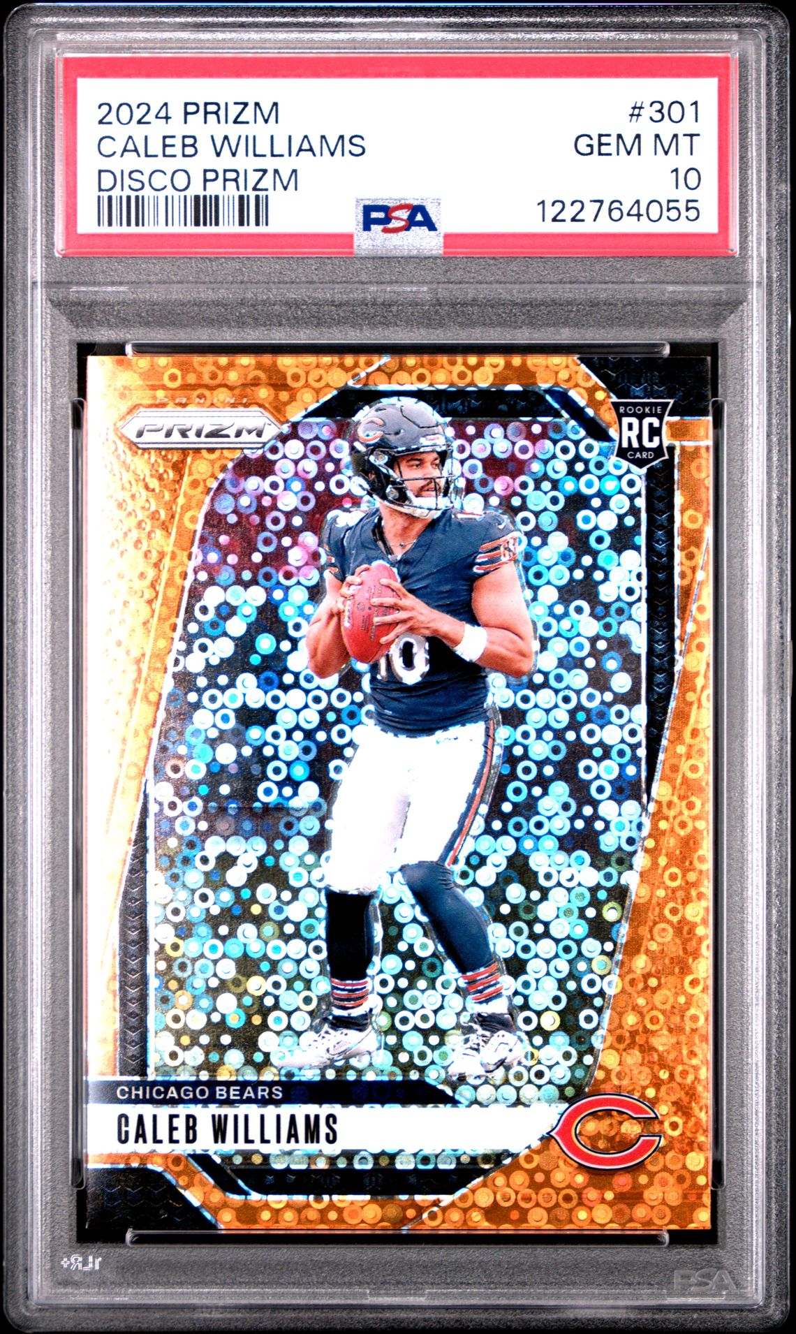 2024 Panini Prizm Caleb Williams #301 (Disco Prizm) Gem Mt 10 front