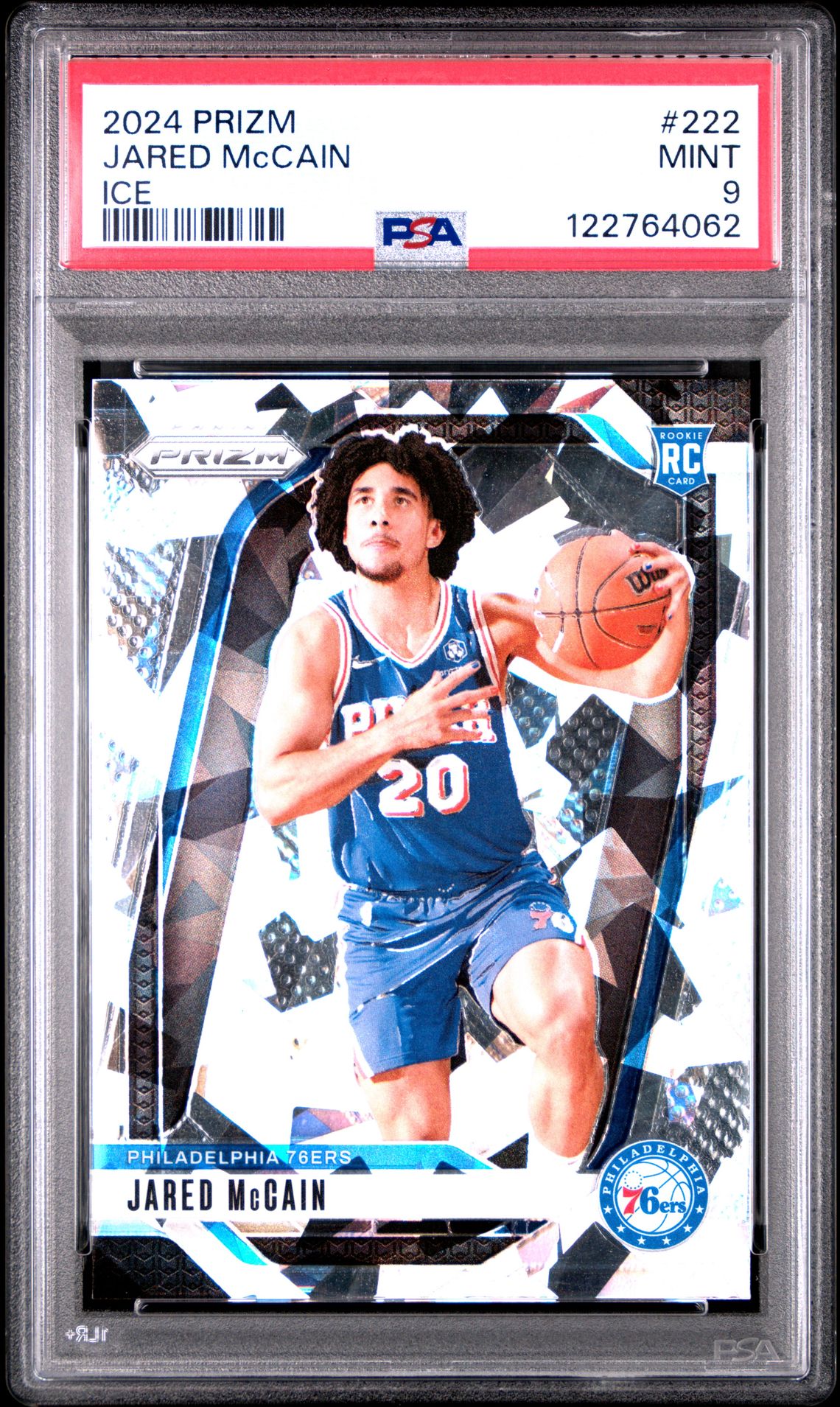 2024 Panini Prizm Jared Mccain #222 (Ice) Mint 9 front