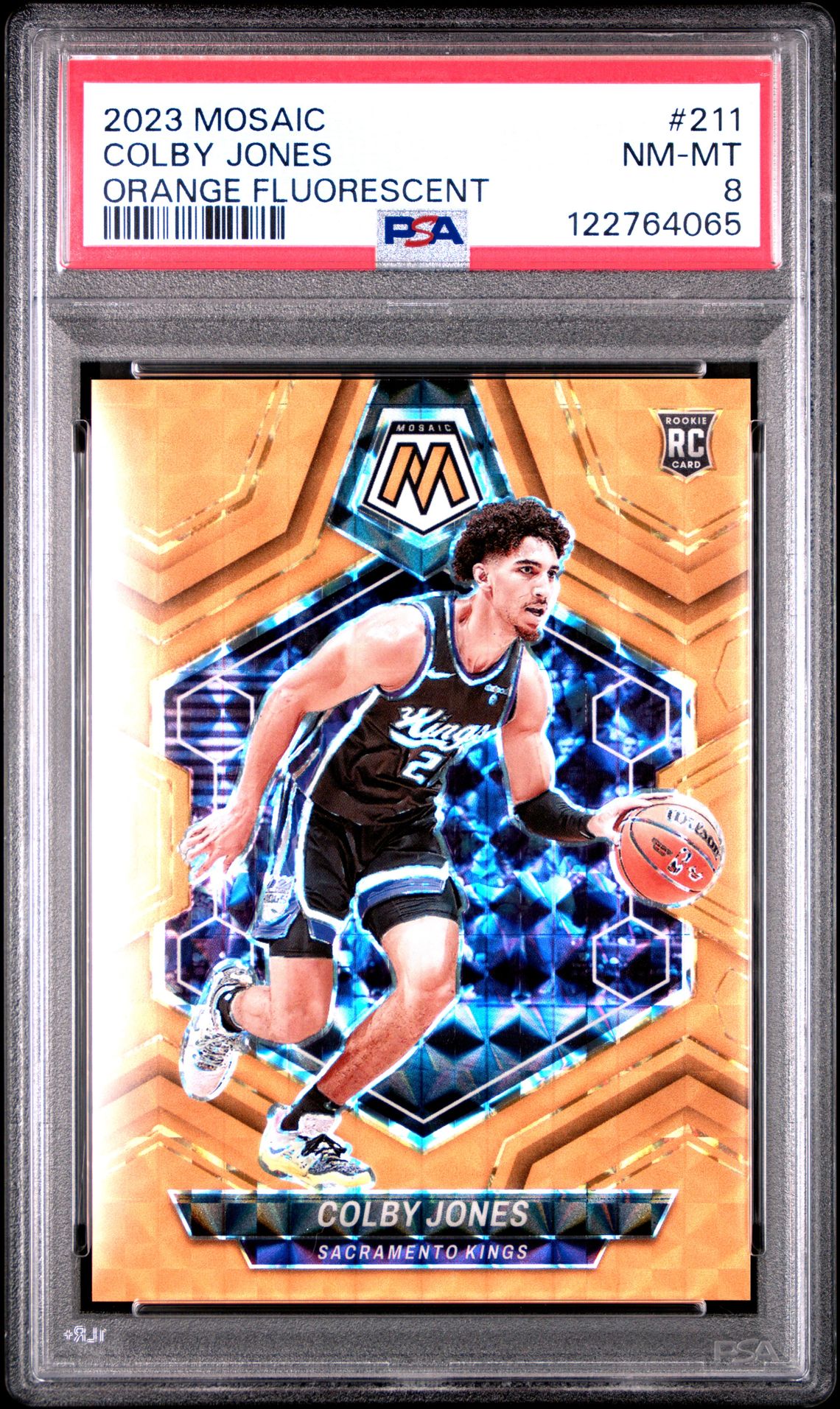 2023 Panini Mosaic Colby Jones #211 (Orange Fluorescent) Nm-Mt 8 front