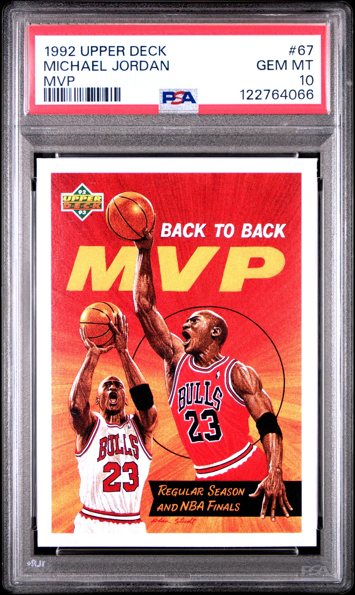 1992 Upper Deck Michael Jordan #67 (Mvp) Gem Mt 10 front