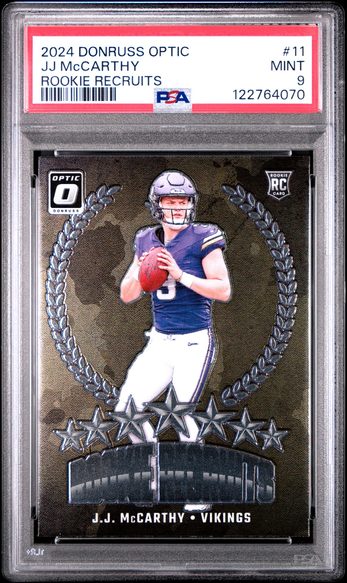 2024 Panini Donruss Optic Rookie Recruits Jj Mccarthy #11 Mint 9 front