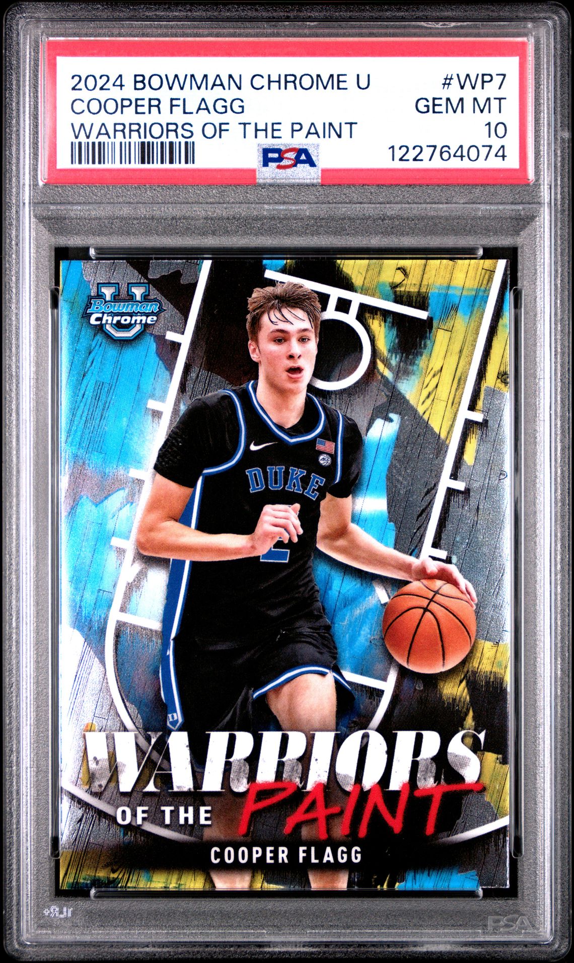 2024 Bowman Chrome University Warriors Of The Paint Cooper Flagg #Wp7 Gem Mt 10 front