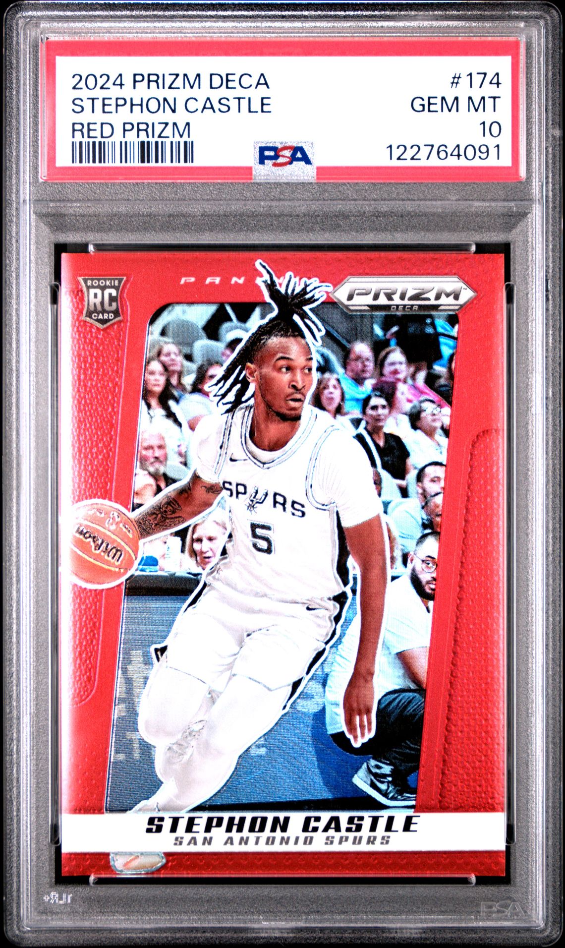 2024 Panini Prizm Deca Stephon Castle #174 (Red Prizm) Gem Mt 10 front