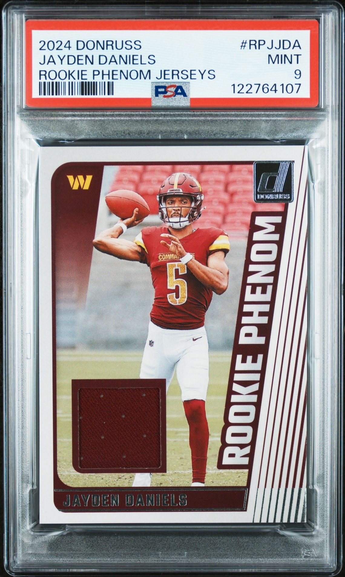 2024 Panini Donruss Rookie Phenom Jerseys Jayden Daniels #Rpjjda Mint 9 front