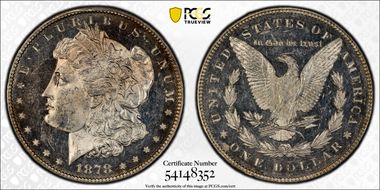 1878 7TF $1 Reverse of 1878 MS63DMPL