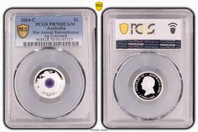 2024-C $2 War Animal Remembrance Ag Colorized PR70DCAM