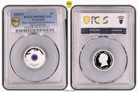 2024-C $2 War Animal Remembrance Ag Colorized PR70DCAM