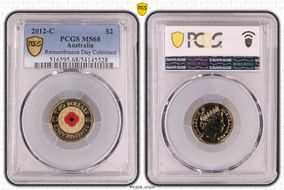 2012-C $2 Remembrance Day Colorized MS68
