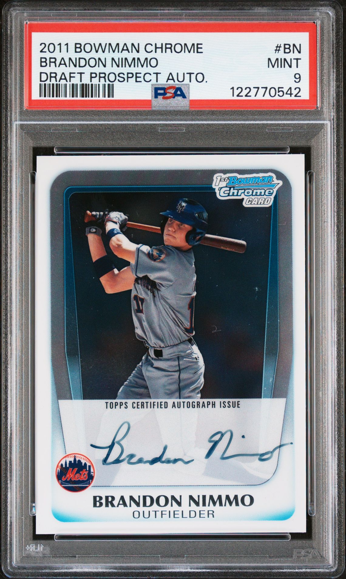 2011 Bowman BOWMAN CHROME DRAFT PROSPECT AUTOGRAPHS DRAFT PROSPECT AUTO. #BN Brandon Nimmo front