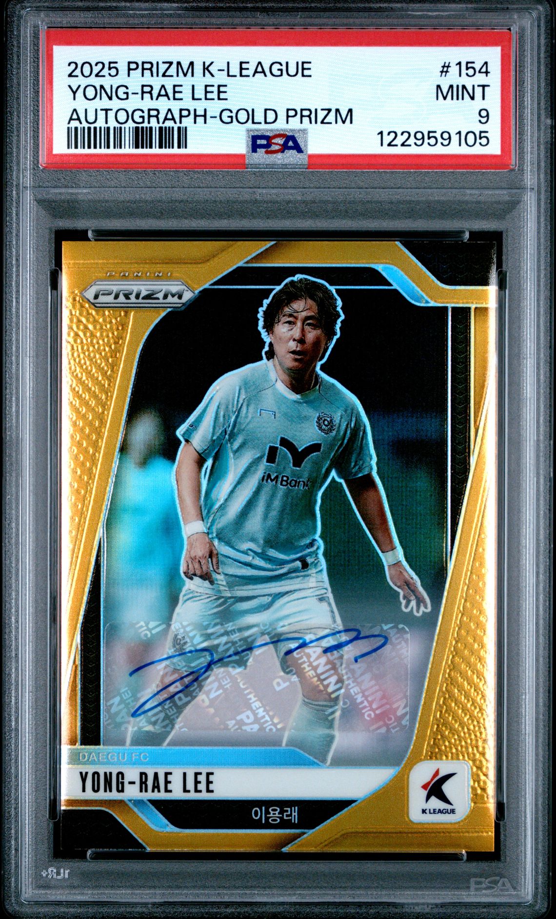 2025 Panini Prizm K-League Yong-Rae Lee #154 (Autograph-Gold Prizm) Mint 9 front