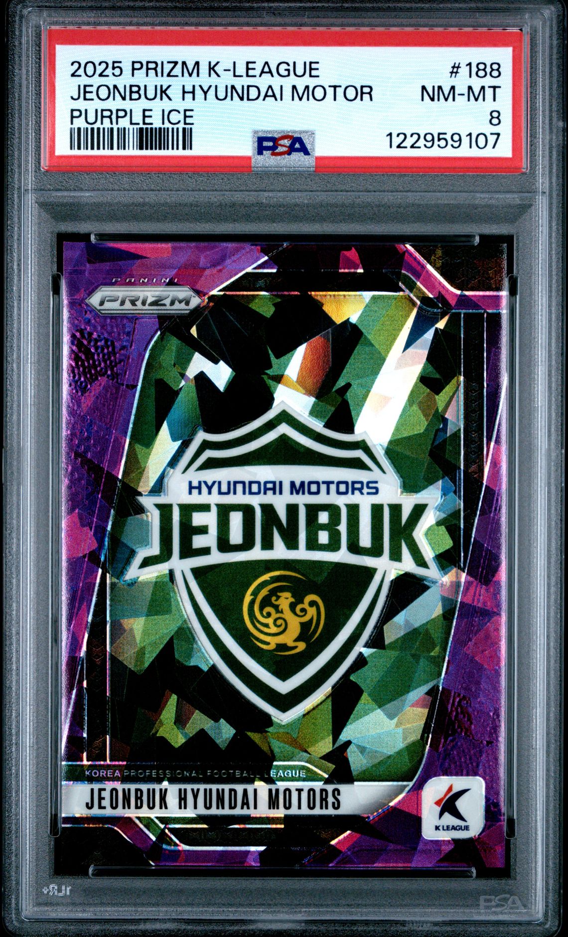 2025 Panini Prizm K-League Jeonbuk Hyundai Motor #188 (Purple Ice) Nm-Mt 8 front