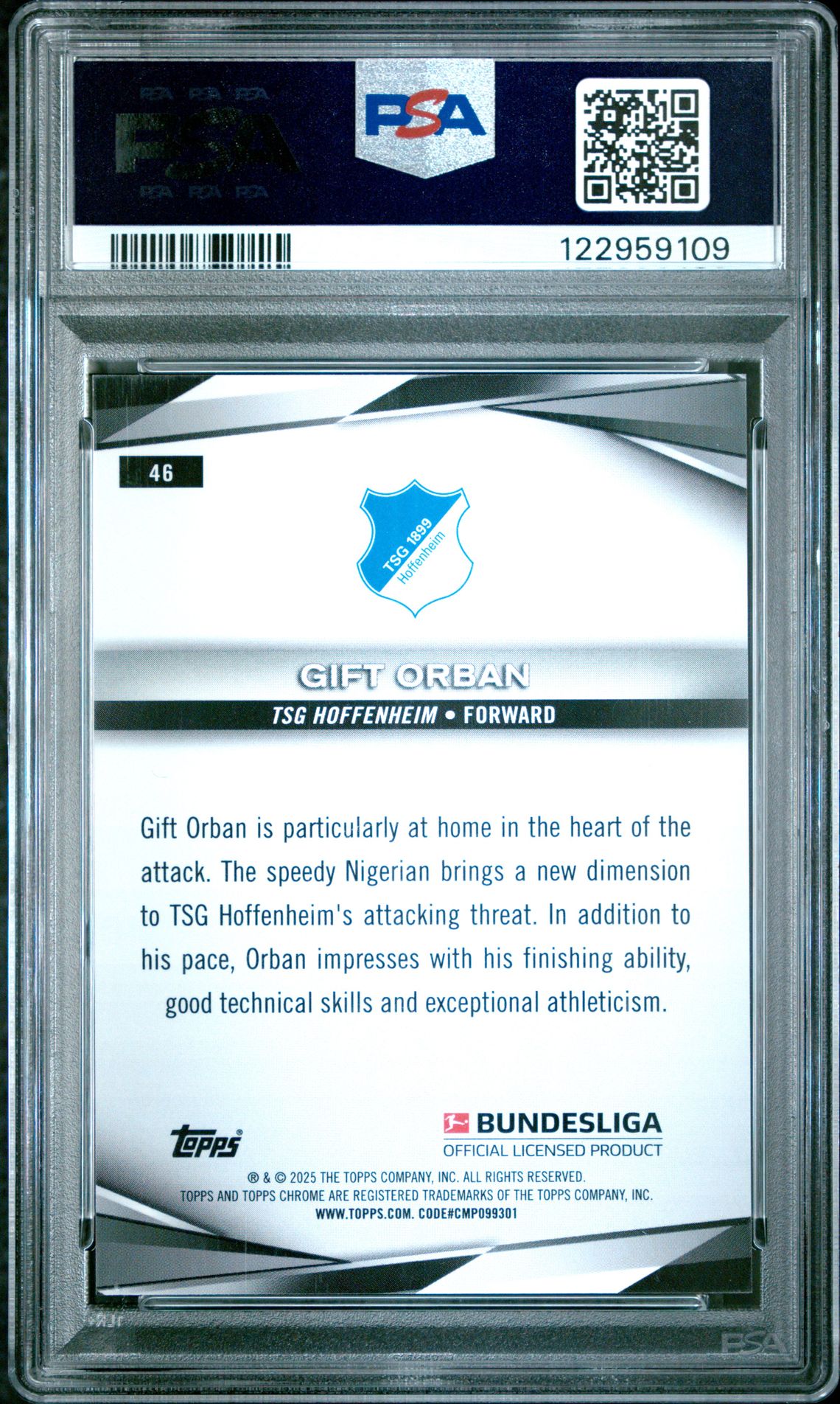 2024-25 Topps Chrome Bundesliga Gift Orban #46 (Neon Green Lava) Mint 9 back