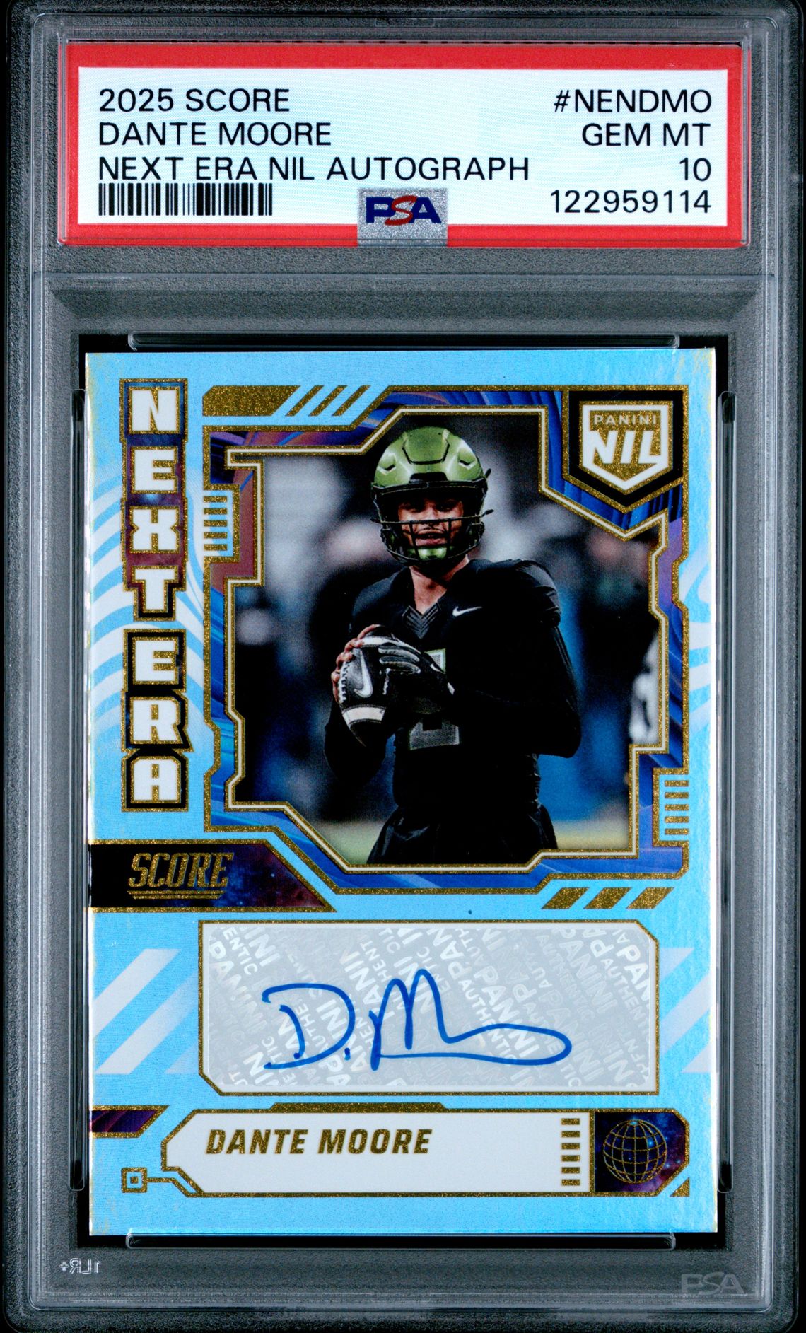 2025 Panini Score Next Era Nil Autographs Dante Moore #Nendmo Gem Mt 10 front