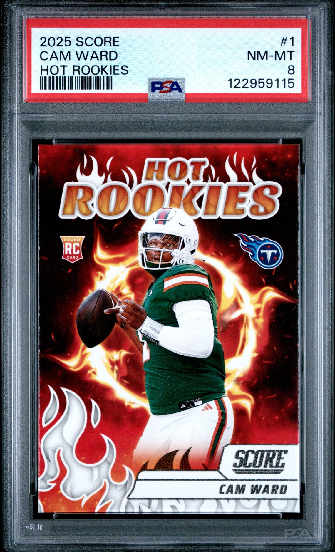 2025 Panini Score Hot Rookies Cam Ward #1 Nm-Mt 8 front