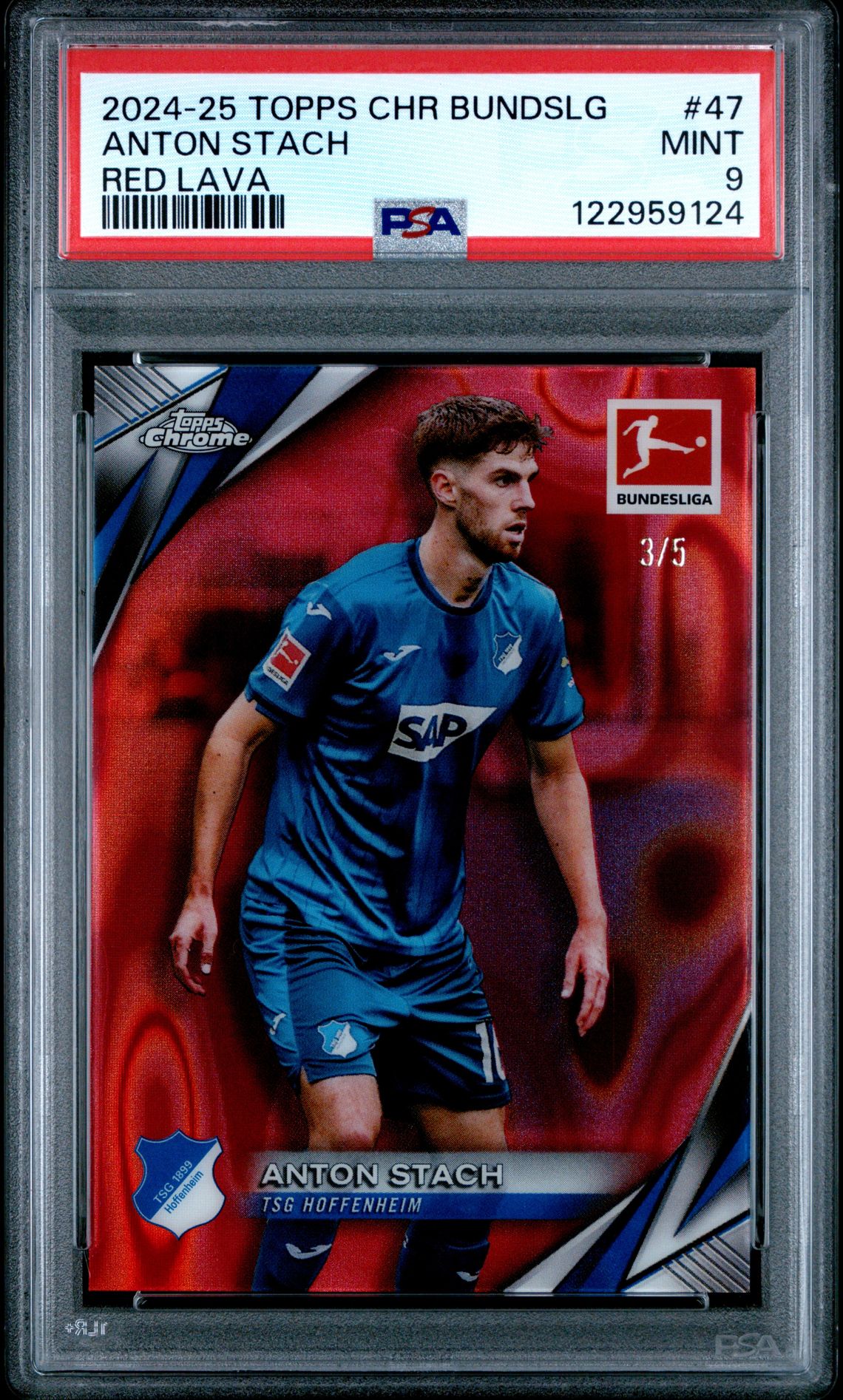 2024-25 Topps Chrome Bundesliga Anton Stach #47 (Red Lava) Mint 9 front