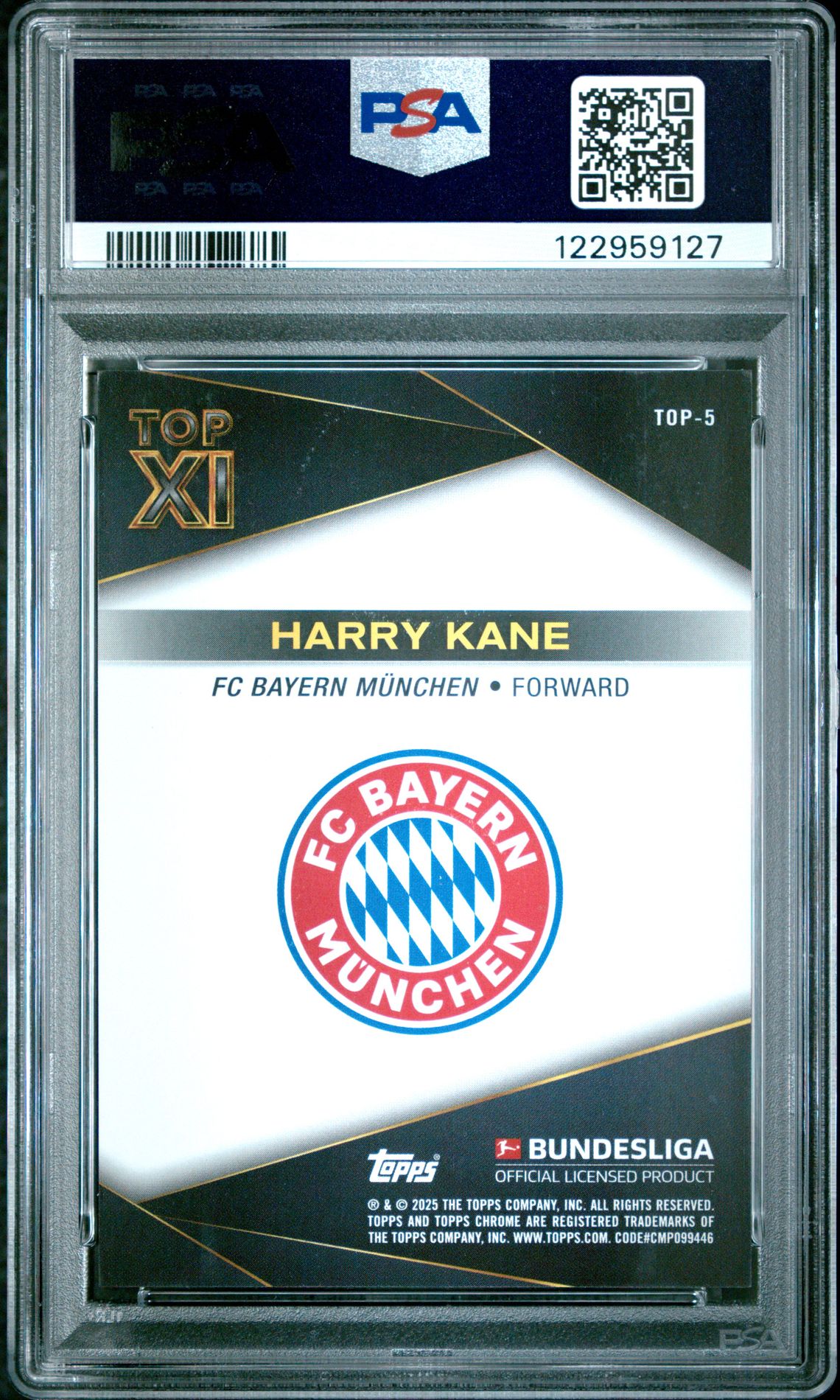 2024-25 Topps Chrome Bundesliga Top Xi Harry Kane #5 Gem Mt 10 back