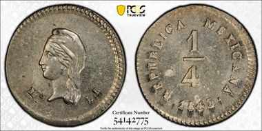 1843-Mo LR 1/4 R MS64