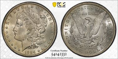 1884-O $1 VAM 14 O/O MS65