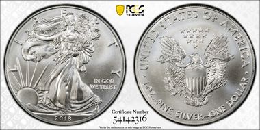 2018 $1 Silver Eagle MS69