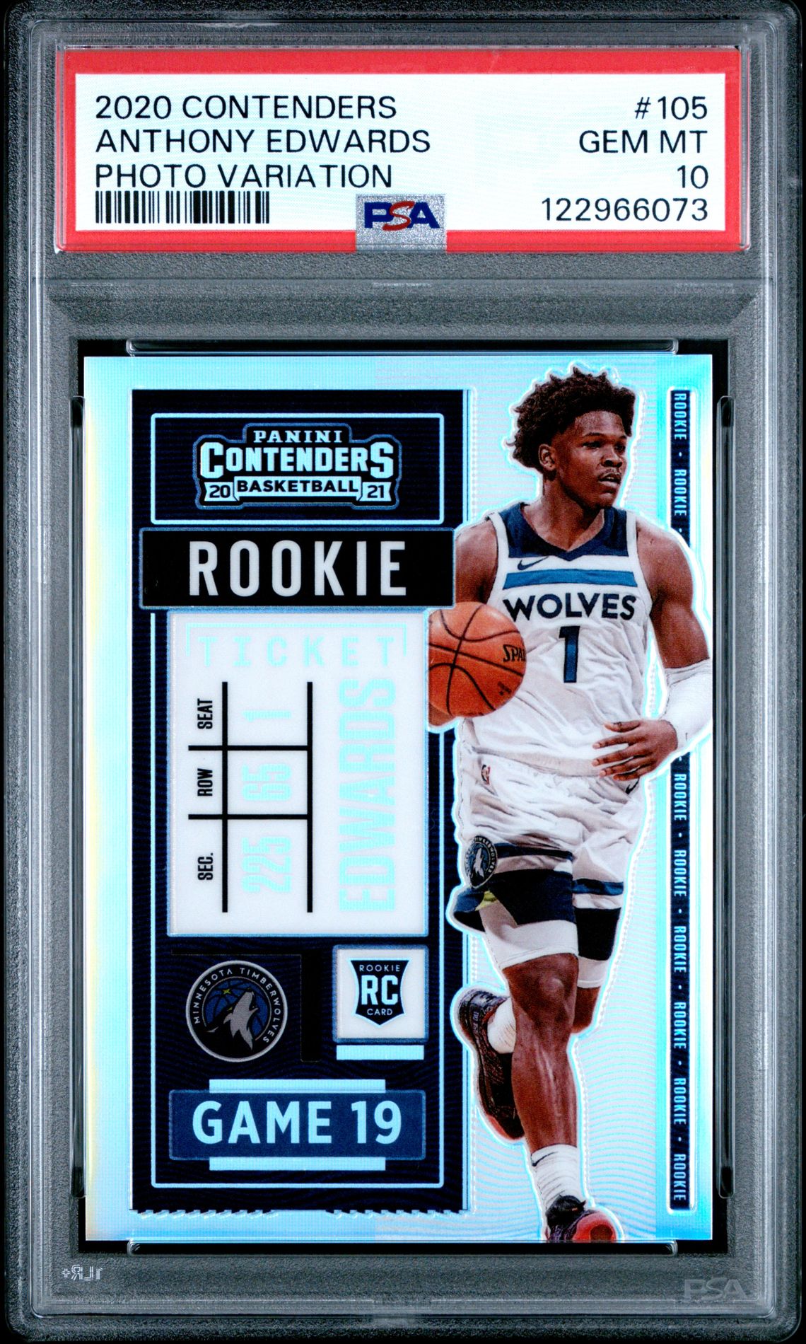 2020 Panini PANINI CONTENDERS PHOTO VARIATION #105 Anthony Edwards front