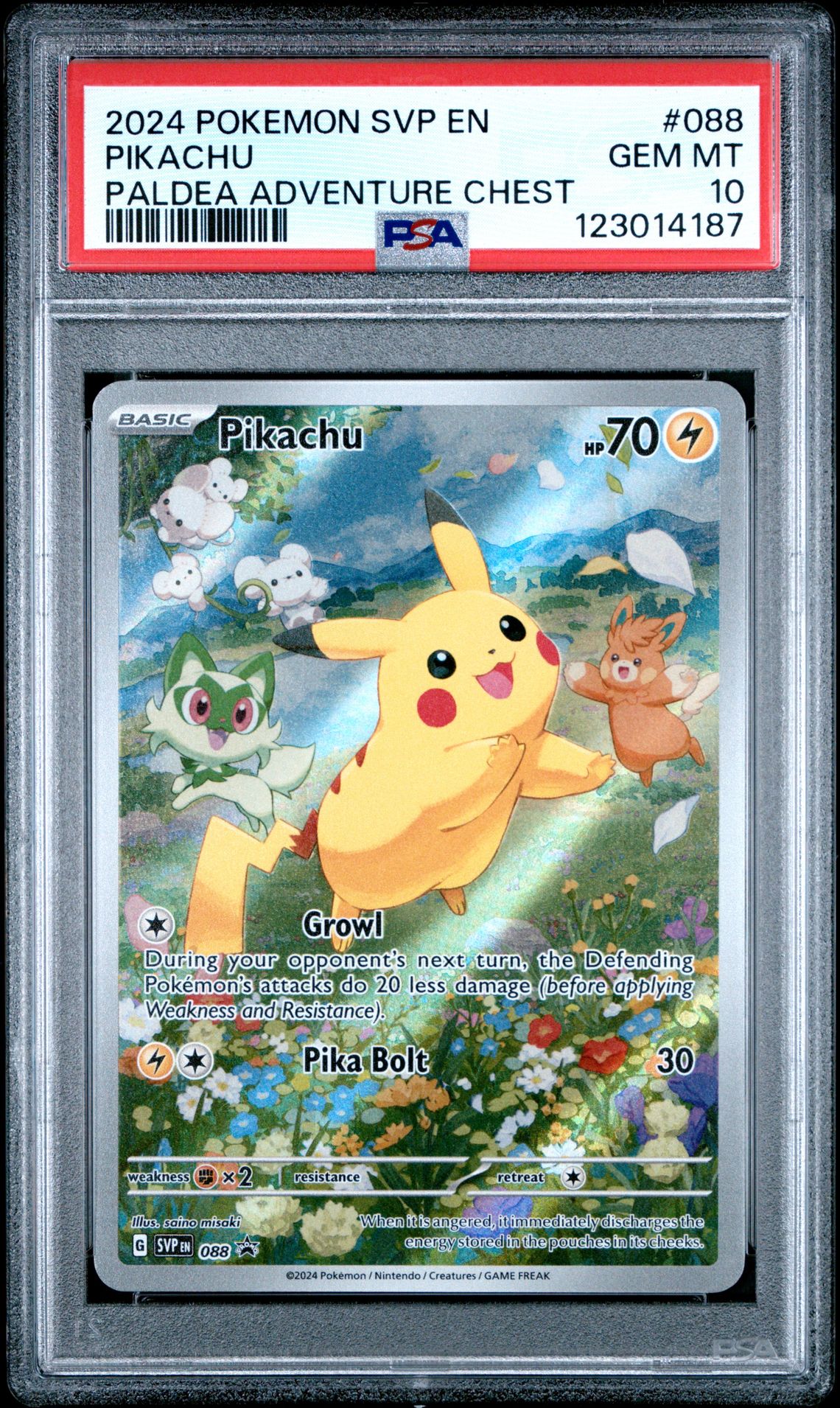 2024 Pokemon POKEMON SVP EN-SV BLACK STAR PROMO PALDEA ADVENTURE CHEST #088 Pikachu front