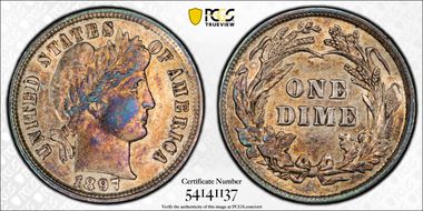 1897 10C AU53