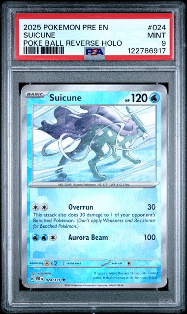 2025 Pokemon Prismatic Evolutions Poke Ball Reverse Holo Reverse Holo #024 Suicune front