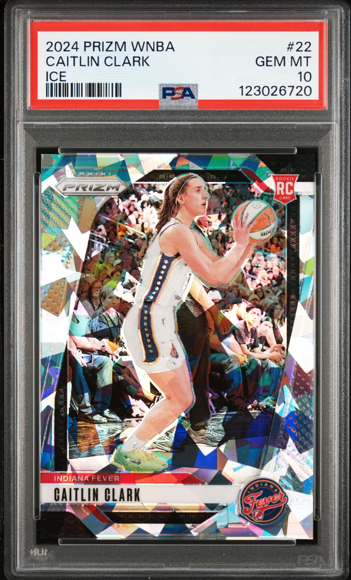 2024 Panini Prizm Wnba Caitlin Clark #22 (Ice) Gem Mt 10 front