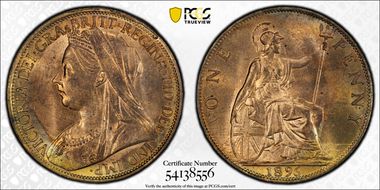 1896 1D S-3961 MS64RB