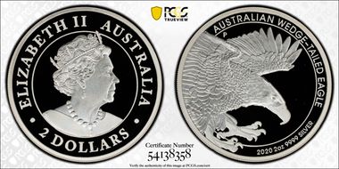 2020-P $2 Wedge-Tailed Eagle Piedfort PR69DCAM