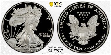 2005-W $1 Silver Eagle PR70DCAM