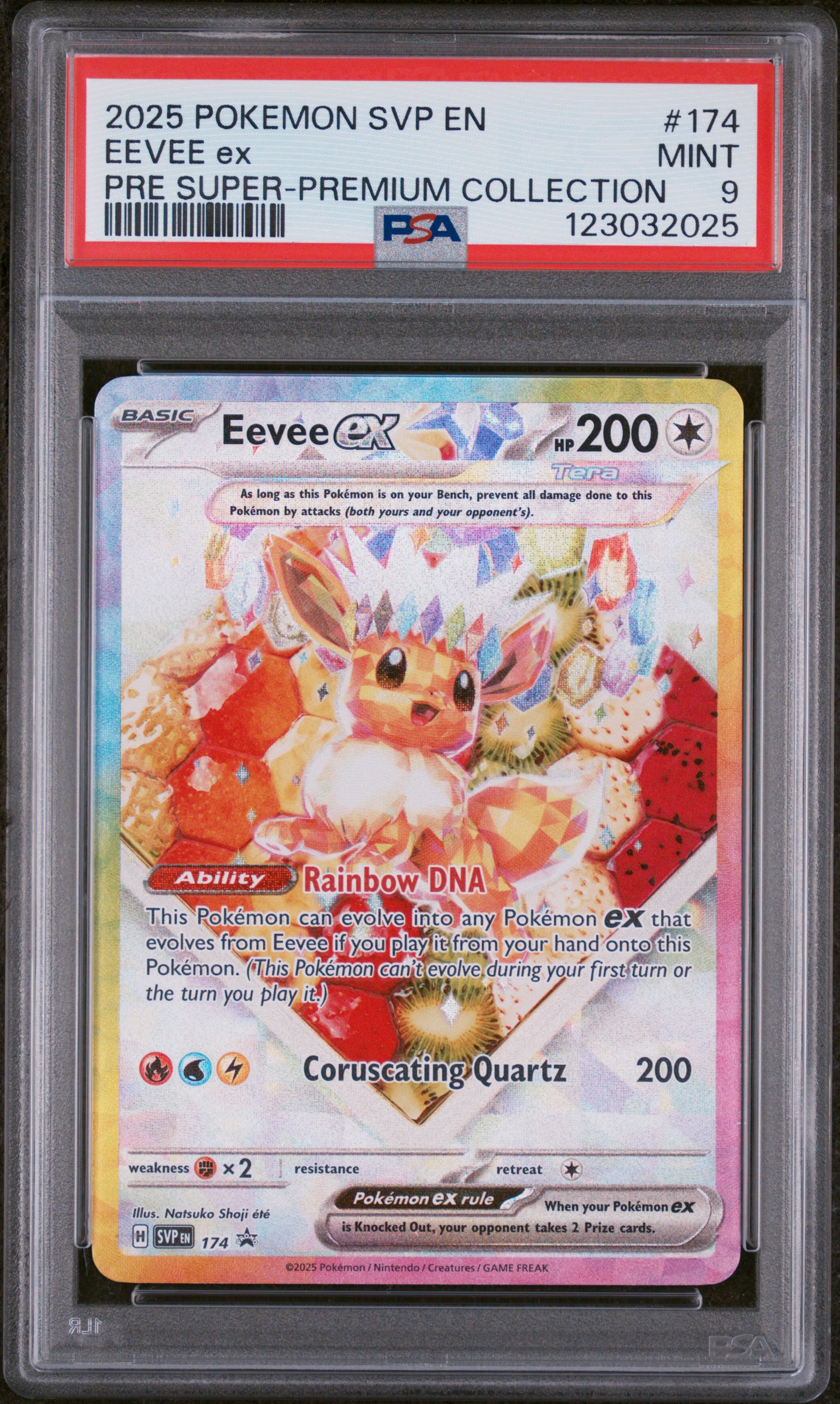 2025 #174 Eevee EX PSA 9 Svp EN-SV Black Star Promo