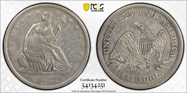 1843-O 50C WB-15, Large O N1