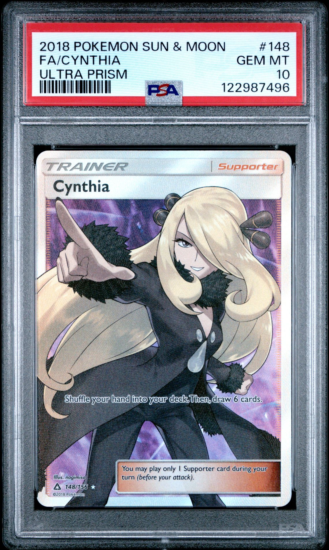 2018 Pokemon POKEMON SUN & MOON ULTRA PRISM #148 Fa/Cynthia front
