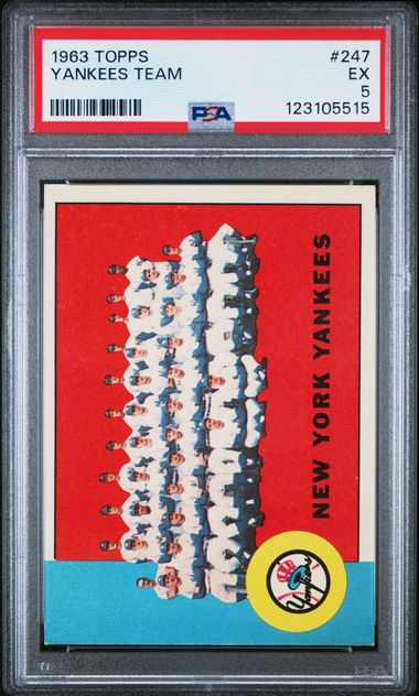 1963 Topps #247 Yankees Team front