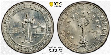 1936 50C Columbia MS66