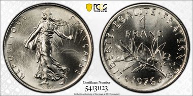 1976 1 Fr Gad-474 MS69