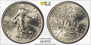 1974 1/2 Fr Gad-429 MS69